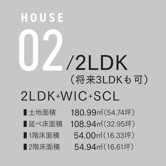 HOUSE 02/2LDK（将来3LDKも可）