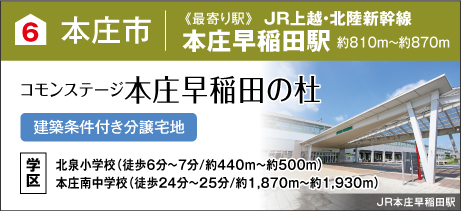 コモンステージ本庄早稲田の杜（建築条件付き分譲宅地）