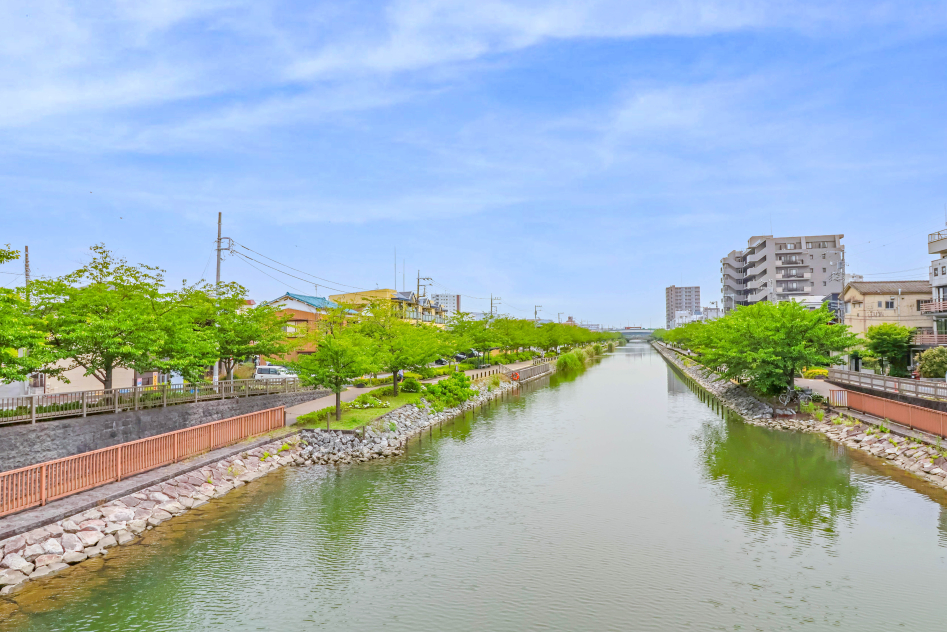 新川橋（橋から川沿い撮影）