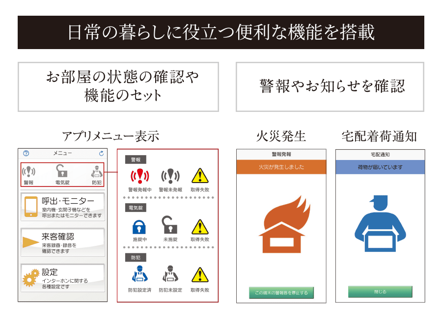 日常の暮らしに役立つ便利な機能を搭載