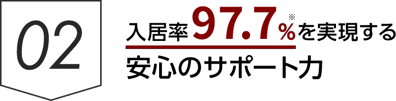 02入居率97.8%を実現する安心のサポート力